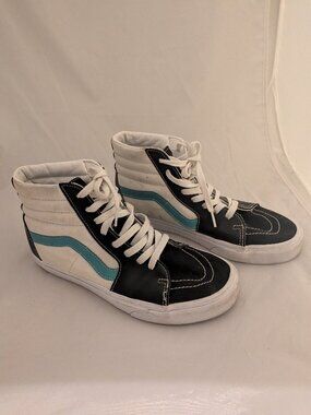 VANS Black White High-Top Men's Skateboarding Athletic Shoes Size 9.5
